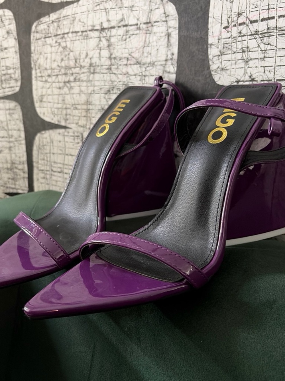 EGO Purple Patent Leather Pointed Toe Heels - Women's